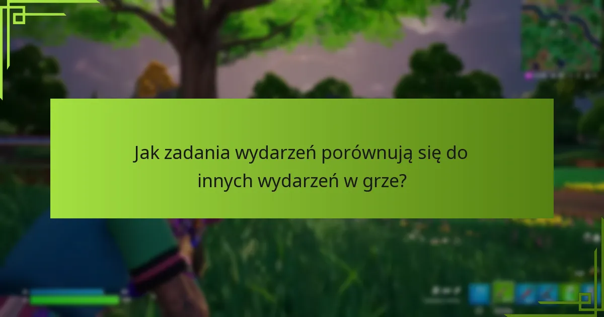 Jak zadania wydarzeń porównują się do innych wydarzeń w grze?