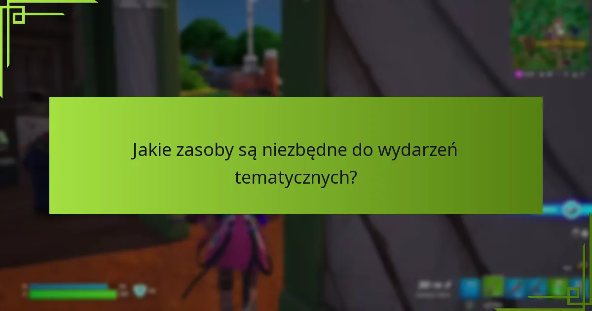 Jakie zasoby są niezbędne do wydarzeń tematycznych?